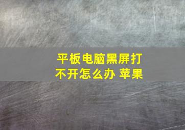 平板电脑黑屏打不开怎么办 苹果